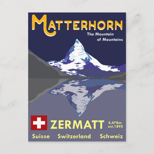Matterhorn, Zermatt, Schweiz Vykort (Framsida)