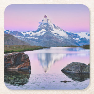 Matterhornberget i Zermatt, Schweiz Underlägg Papper Kvadrat