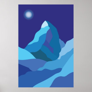 Matterhornberget. Vinternatt Poster