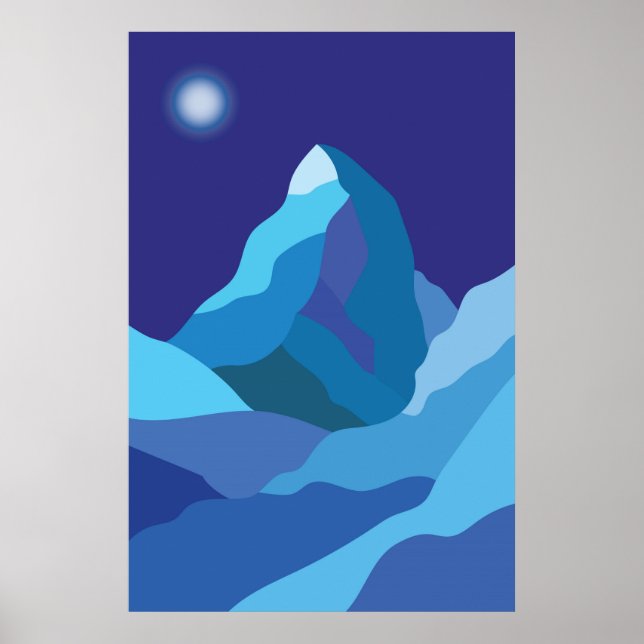 Matterhornberget. Vinternatt Poster (Framsidan)