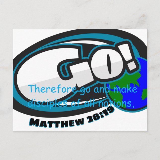Matteus 28:19 vykort (Framsida)