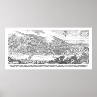 Matthäus Merian: Heidelberg-Panorama von 1620 Poster