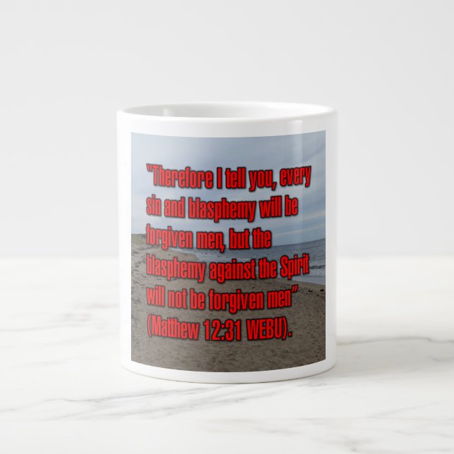 Mattheus 12:31 WEBU Mugg Jumbo Mugg (Framsidan)