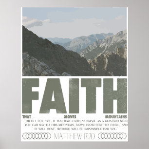 Mattheus 17:20 Tron Kan Flytta Berg Poster