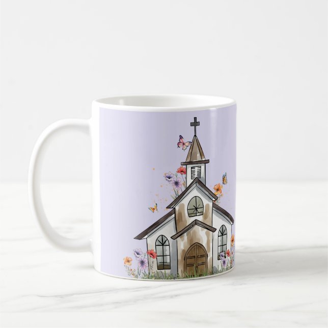 Mattheus 18:20 Kyrka i den vilda skogen Kaffemugg (Vänster)