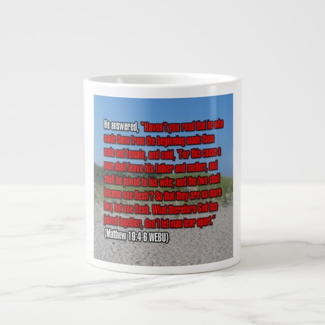 Mattheus 19:4-6 WEBU Mug Jumbo Mugg (Framsidan)