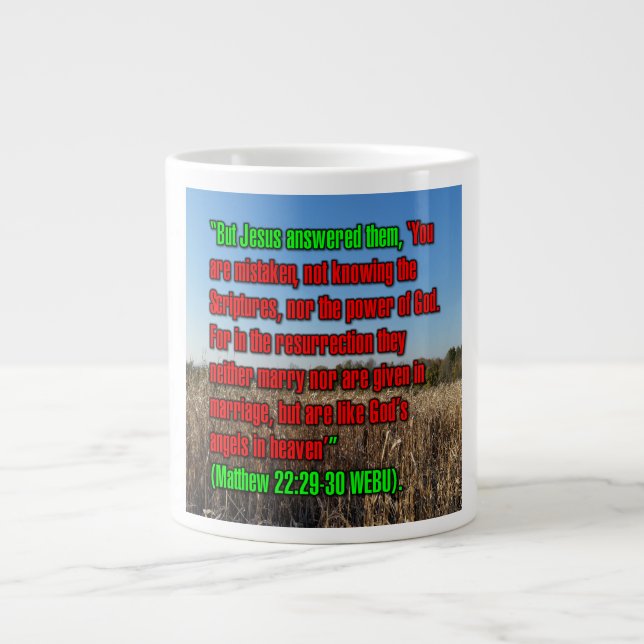 Mattheus 22:29-30 WEBU Mug Jumbo Mugg (Framsidan)