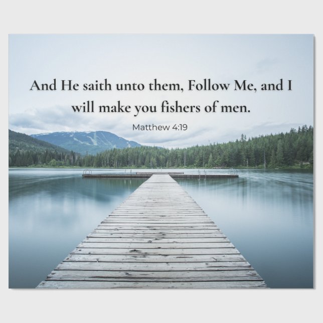 Mattheus 4:19 Jesus Sa Matte Bibelvers Presentpapper (Platt)