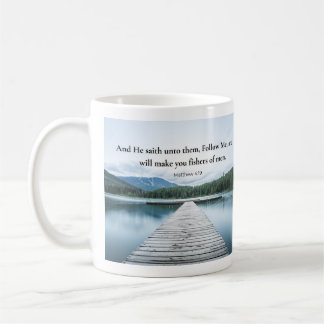 Mattheus 4:19 Jesus Sade Följ Mig Bibelvers Kaffemugg