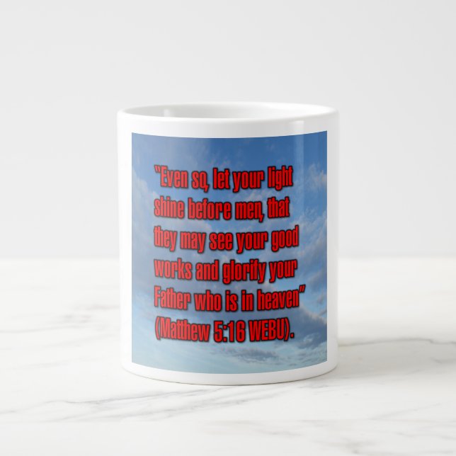 Mattheus 5:16 WEBU Mugg Jumbo Mugg (Framsidan)