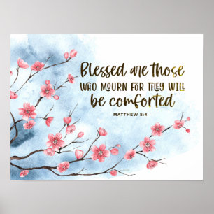 Mattheus 5:4 Saliga de som sörjer Bibeln Poster