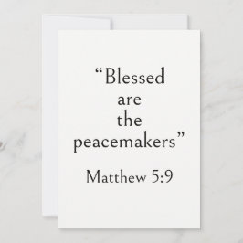 Mattheus 5:9 Bibelvers, Skrift för Fred, Kort