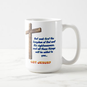Mattheus 6:33 Cross Kaffemugg