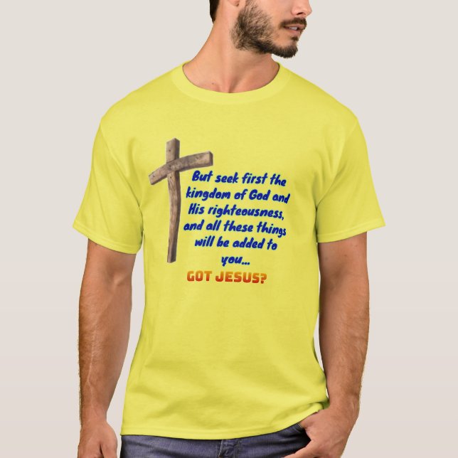 Mattheus 6:33 Cross T Shirt (Framsida)