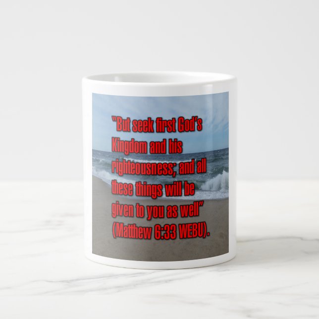Mattheus 6:33 WEBU Mug Jumbo Mugg (Framsidan)