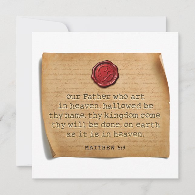 MATTHEUS 6:9 - Personligt Notkort Anteckningskort (Framsida)
