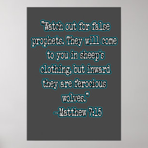 Mattheus 7:15 Se upp för falska profeter Poster
