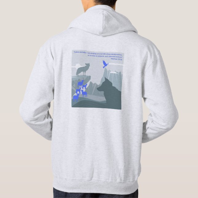Matthew 10:16 - Får bland vargerna Hoodie (Baksida)