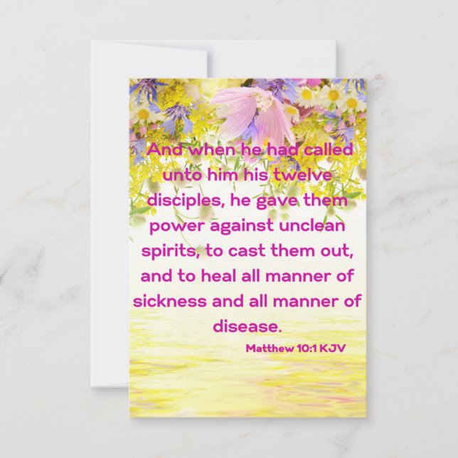Matthew 10:1 KJV Bible Scripture Pic Hälsning Kort (Framsida)