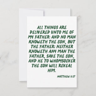 Matthew 11:27 KJV Bible Scripture Greeting Card Kort