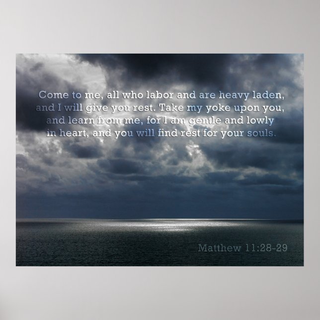 Matthew 11:28-29 Poster (Framsidan)
