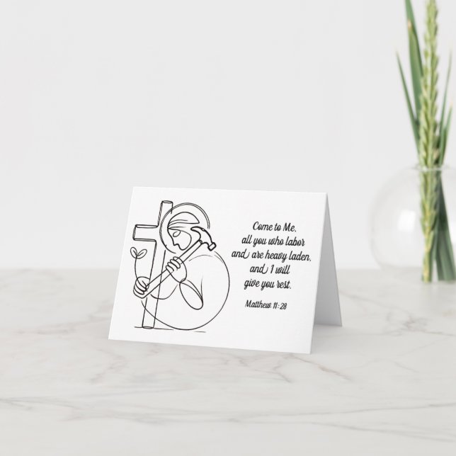 Matthew 11:28 Alla du som arbetar med skript Kort (Framsida)