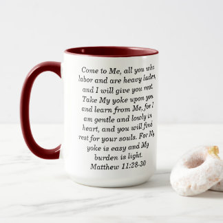 Matthew 11:28 Anpassningsbar Scripture Two-Tone Co Mugg