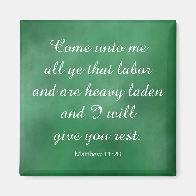 Matthew 11:28 Bible Verse for Comfort & Strength Magnet (Framsidan)