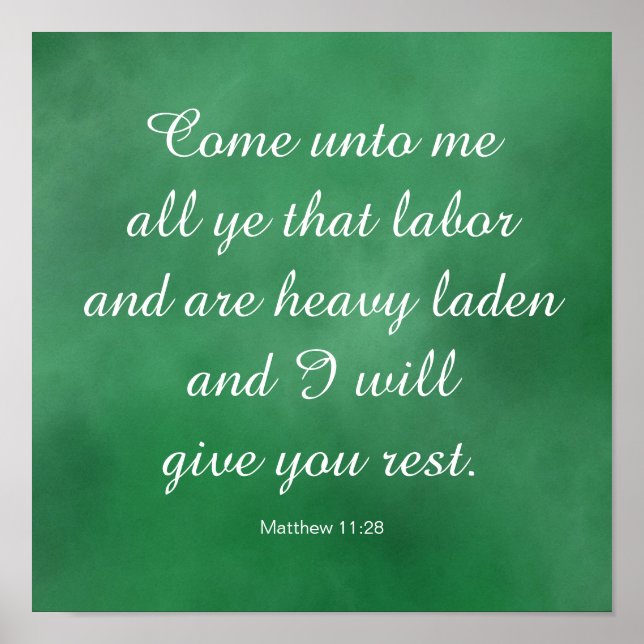 Matthew 11:28 Bible Verse for Comfort & Strength Poster (Framsidan)