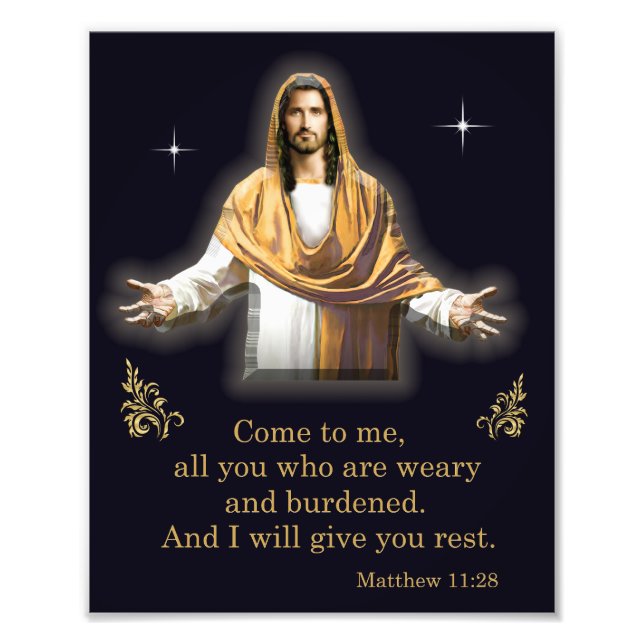 Matthew 11:28 fototryck (Framsidan)