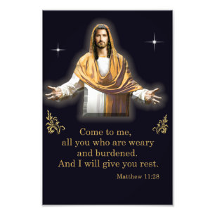 Matthew 11:28 fototryck