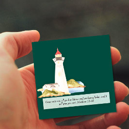 Matthew 11:28 fyr fyrkantigt visitkort
