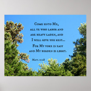 Matthew 11:28 Kom till mig alla som jobbar.... Poster