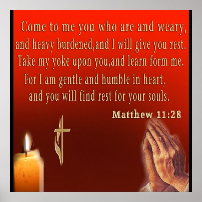 Matthew 11:28 Poster (Framsidan)