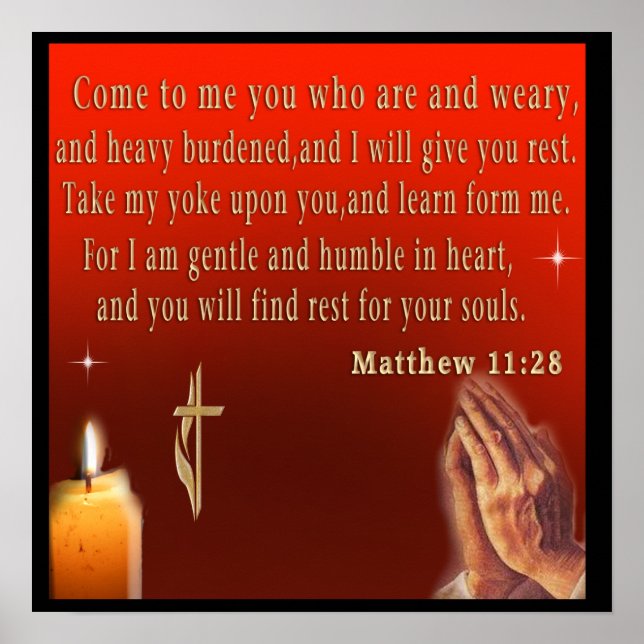 Matthew 11:28 Poster (Framsidan)