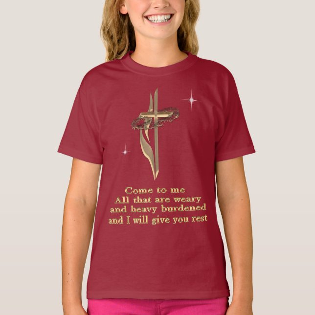 Matthew 11:28 t-shirt (Framsida)