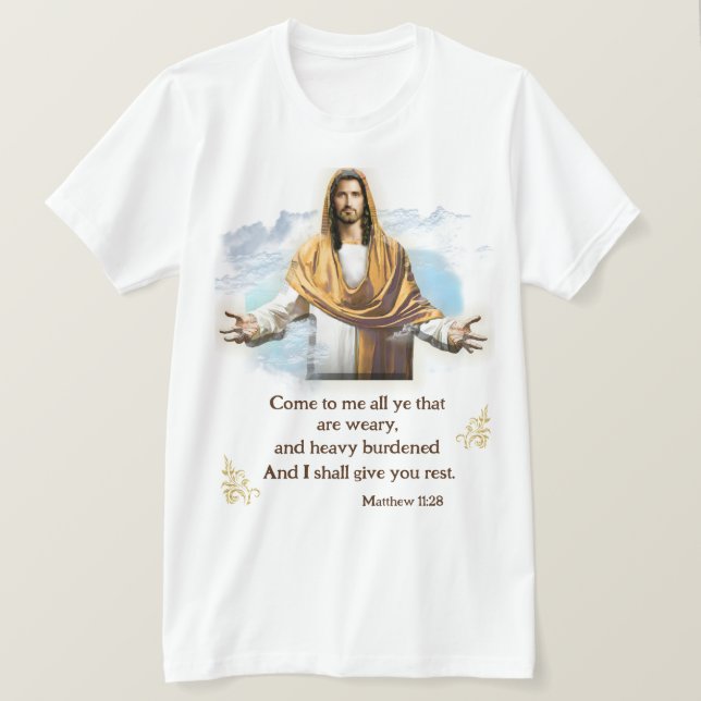 Matthew 11:28 t shirt (Design framsida)
