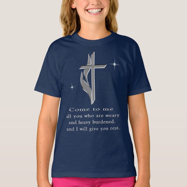 Matthew 11:28 t-shirt (Framsida)