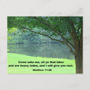 Matthew 11:28 vykort