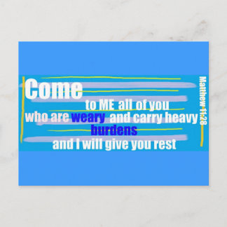 Matthew 11:28 vykort