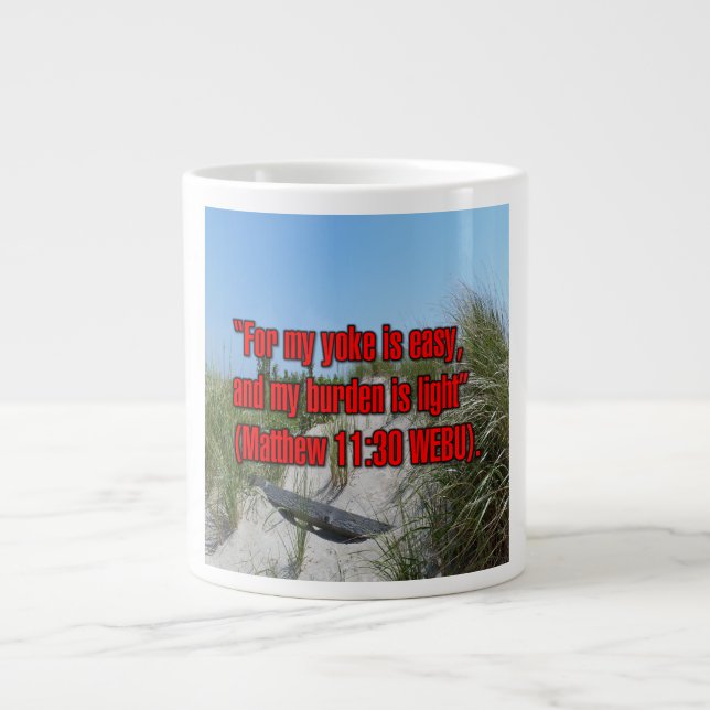 Matthew 11:30 WEBU Mug Jumbo Mugg (Framsidan)