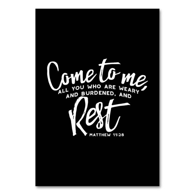 Matthew 11 Bible Verse Bordsnummer (Framsidan)