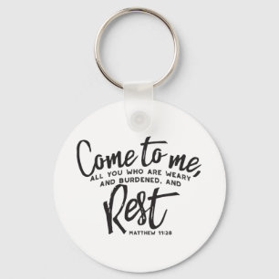 Matthew 11 Bible Verse Nyckelring