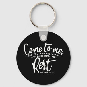 Matthew 11 Bible Verse Nyckelring