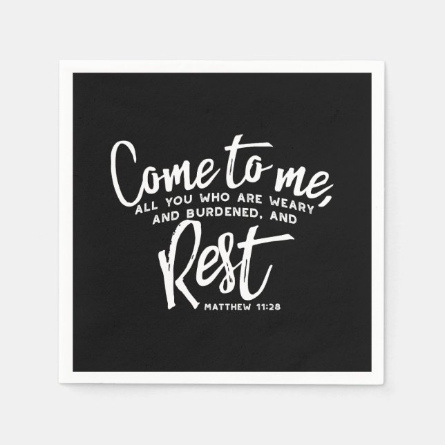 Matthew 11 Bible Verse Pappersservett (Framsidan)