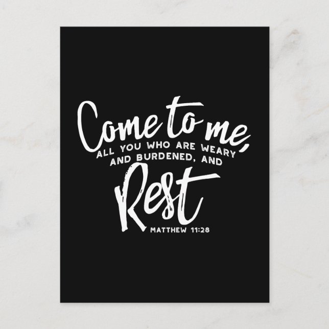 Matthew 11 Bible Verse Postcard Vykort (Framsida)