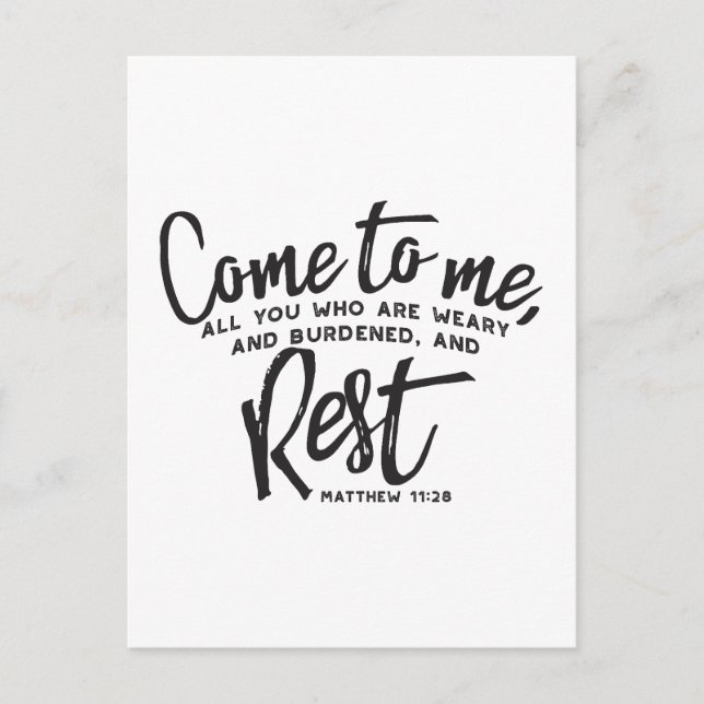 Matthew 11 Bible Verse Vykort (Framsida)