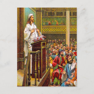 Matthew 13:53-58 Jesus lärare i Synagogue po Vykort