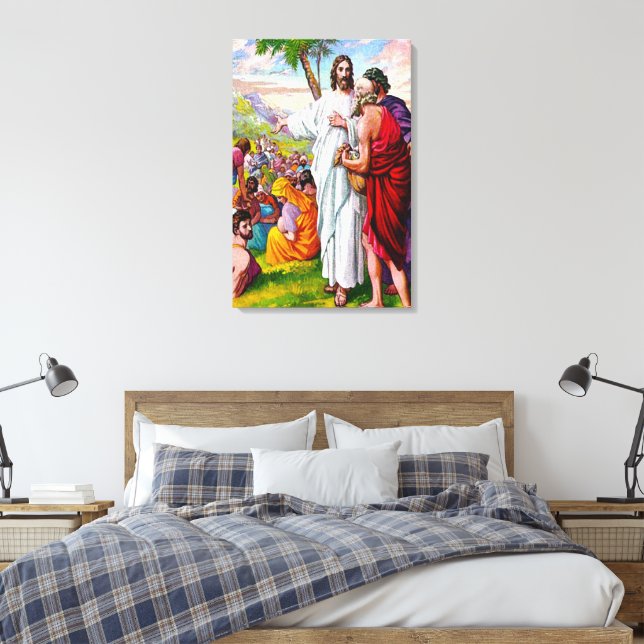 Matthew 14:13-21 Jesus Matar 5 000 Manar Canvas (Insitu (sovrum))