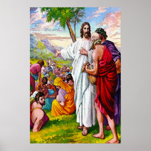 Matthew 14:13-21 Jesus Matar 5 000 Manar Poster